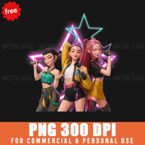 Free K-Pop Demon Hunters Trio Png