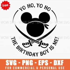 Free Pirate Mickey Birthday Boy Svg
