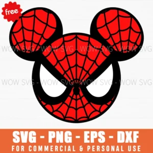 Free Spider-Man Mouse Ears Svg