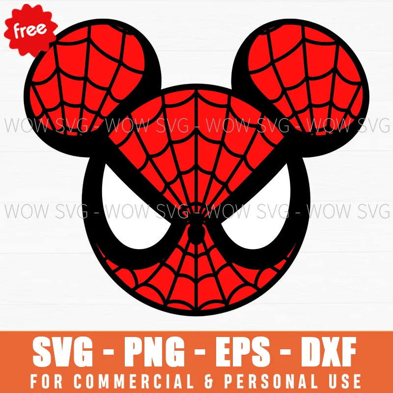 Free Spider-Man Mouse Ears Svg