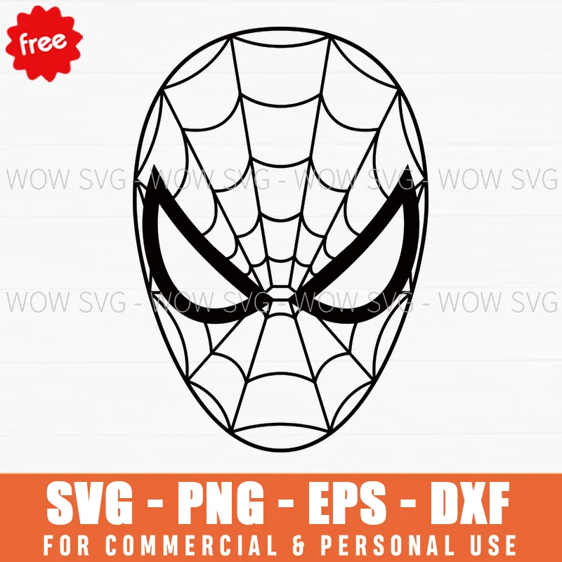 Free Narrow Eyes Spider-Man Mask Line Art Svg