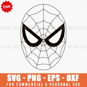Free Spiderman Head Outline Svg