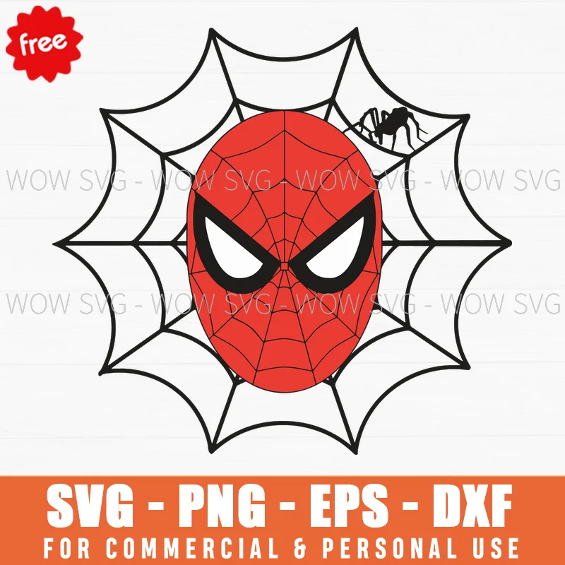 Free Spider-Man Face With Web Background Svg