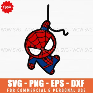 Free Hanging Upside Down Spider-Man Svg