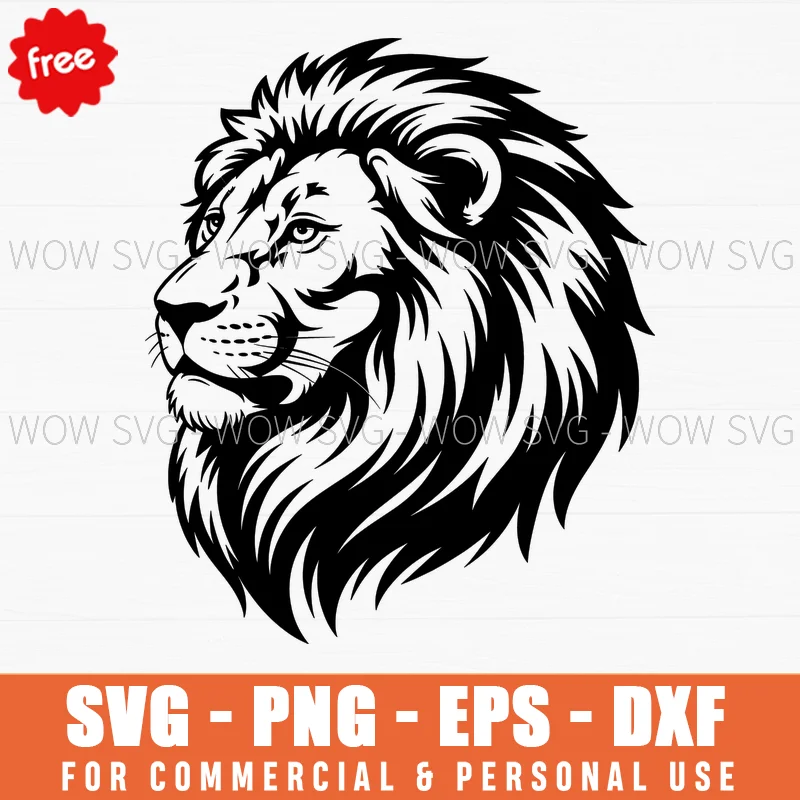 Free Majestic Lion Head Svg