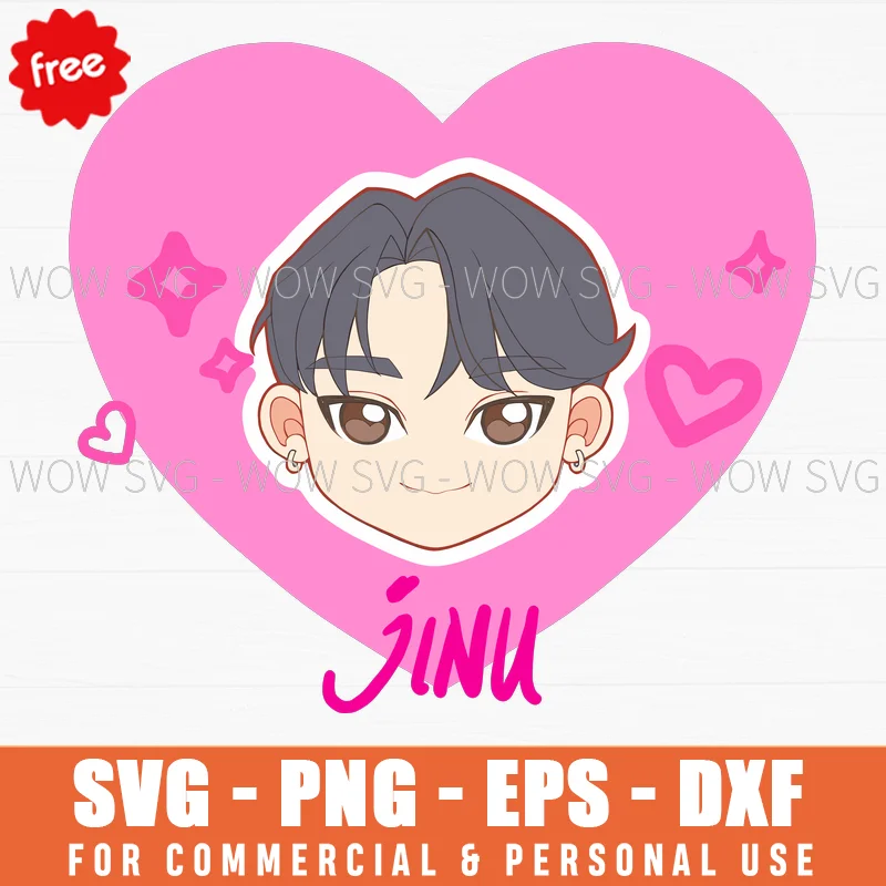 Free Jinu Pink Heart Character Svg