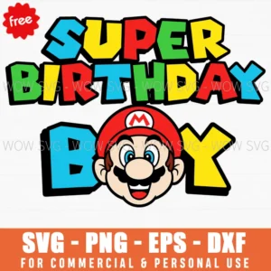 Free Super Mario Birthday Boy Svg