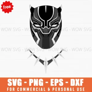 Free Black Panther Mask Detail Svg