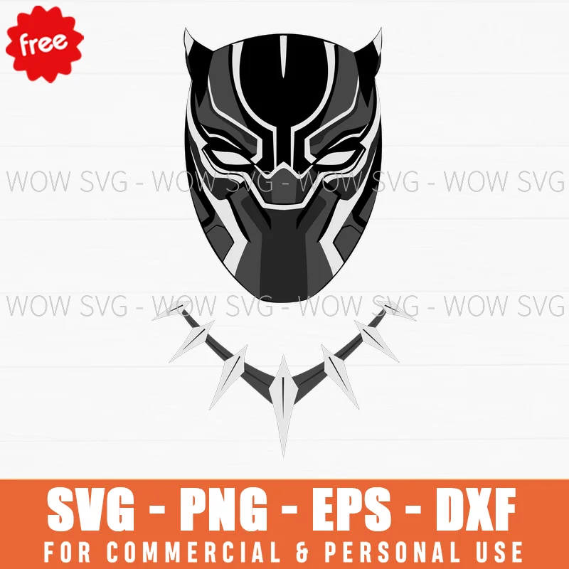 Free Black Panther Mask Detail Svg