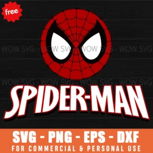 Free Spiderman Head With Spider-Man Text Svg