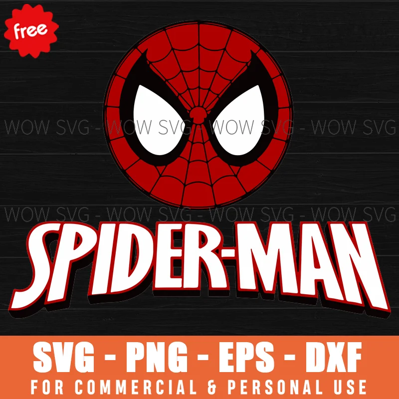 Free Spiderman Head With Spider-Man Text Svg
