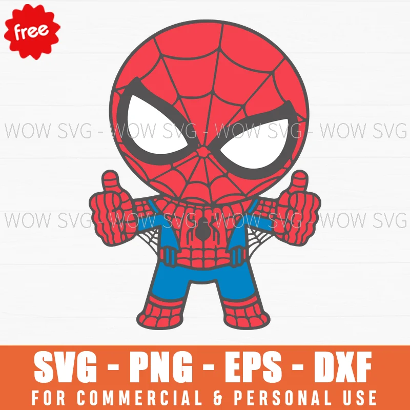 Free Chibi Spider-Man Thumbs Up Svg