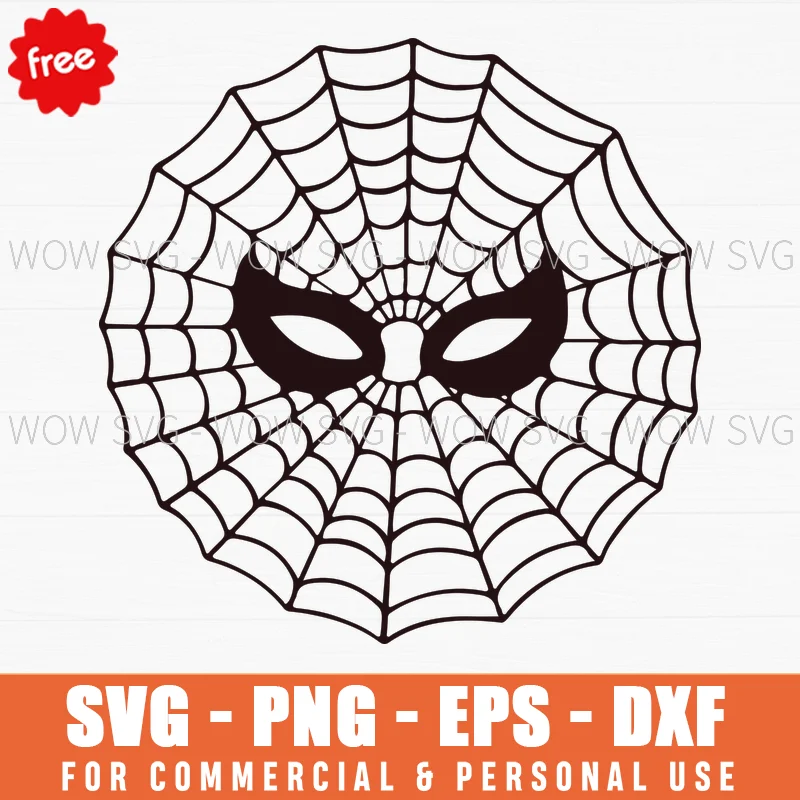 Free Spiderman Eyes On Circular Web Outline Svg
