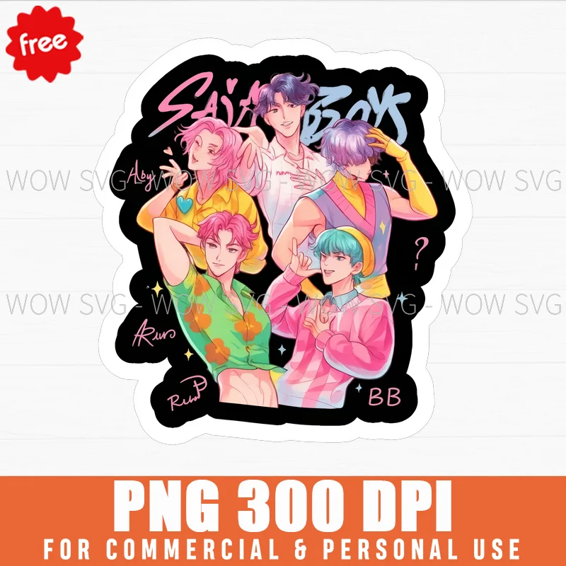Free Colorful Character Lineup Png - Demon X Hunters