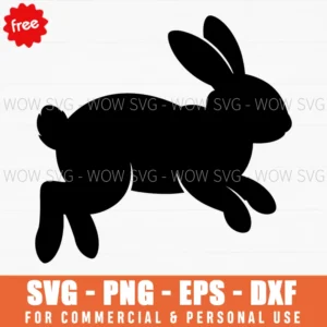Free Jumping Easter Bunny Silhouette Svg