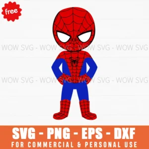 Free Spiderman Heroic Pose Standing Svg