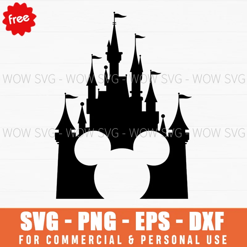 Free Disney Castle Mickey Silhouette Svg