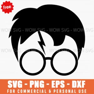 Free Harry Potter Hair And Glasses Silhouette Svg
