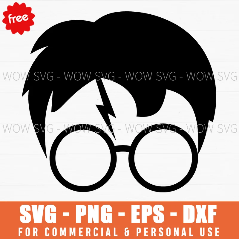 Free Harry Potter Hair And Glasses Silhouette Svg