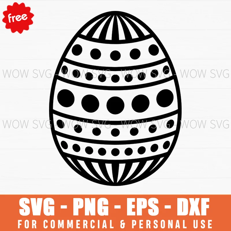 Free Patterned Easter Egg Design Svg