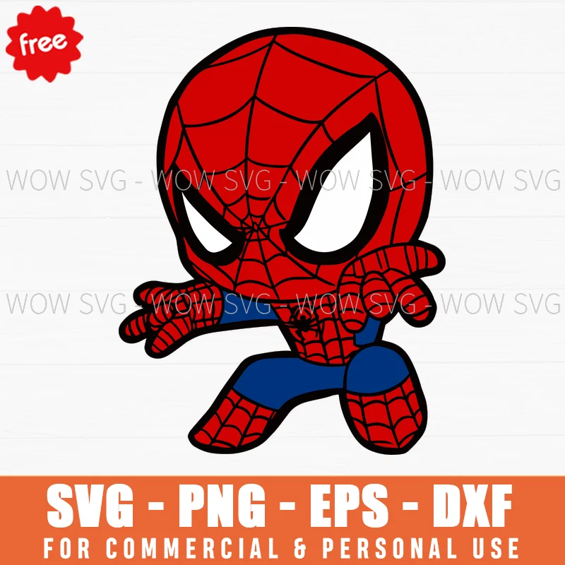 Free Spiderman Chibi Action Pose Svg
