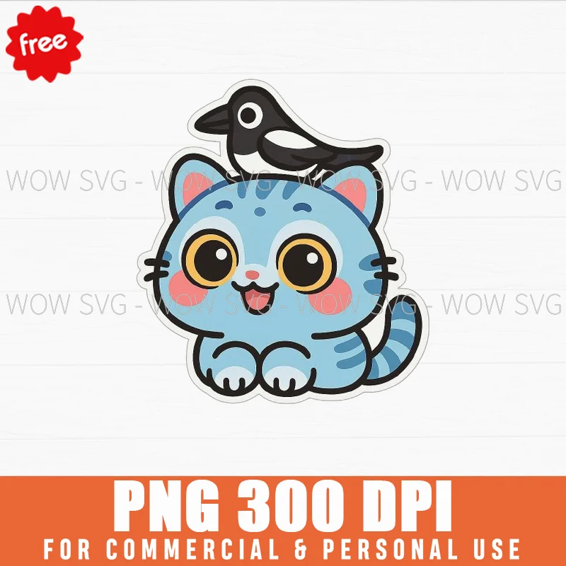 Free Kawaii Blue Kitten Demon Hunters Png