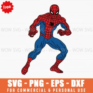 Free Classic Spider-Man Standing Hero Pose Svg