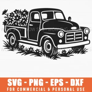 Vintage Blooms Farm Fresh Flowers Farm Truck Vintage Style Svg
