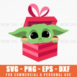 Baby Alien In Gift Box Birthday Svg Png
