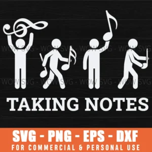 Taking Notes Stick Figures Music Minimalist Visual Pun Svg Png