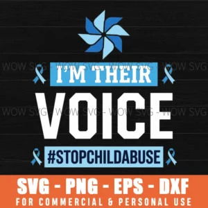 Im Their Voice Stop Child Abuse Ribbons Pinwheel Symbol Svg