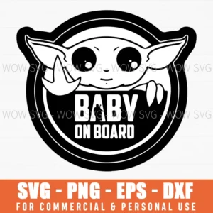 Baby Alien Baby On Board Car Decal Svg Png