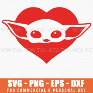 Baby Alien Heart Silhouette Valentine Svg Png