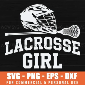 Lacrosse Girl Athletic Gear Sports Equipment Minimalist Svg