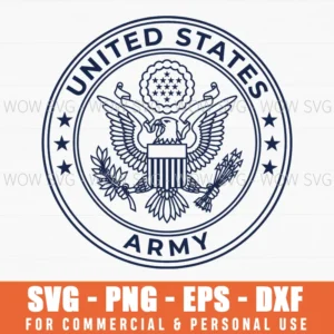 United States Army Military Emblem Patriotic Bald Eagle Svg