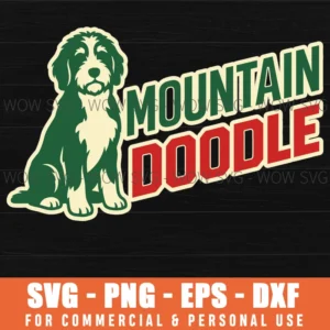 Mountain Doodle Dog Sports Parody Mascot Graphic Humor Svg