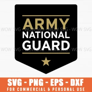 Army National Guard Military Shield Badge Emblem Vector Svg