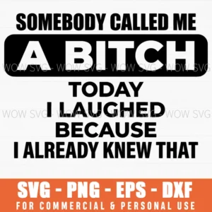 Somebody Called Me A Bitch I Already Knew That Sassy Quote Svg