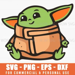 Cute Sitting Baby Yoda Svg Png Mandalorian Digital Download