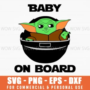 Baby On Board Baby Yoda Pod Svg Png Car Decal Sticker