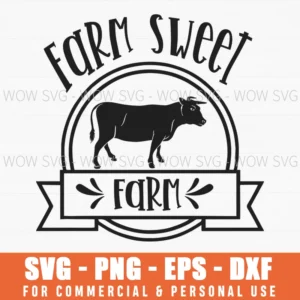 Farm Sweet Farm Cow Silhouette Svg Png Dairy Farmer