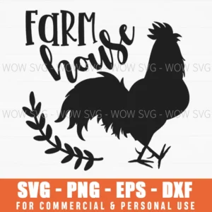 Farmhouse Rooster Svg Png Rustic Country Living