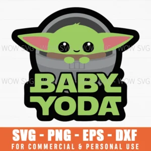 Baby Yoda In Pod Green Text Svg Png Star Wars Grogu