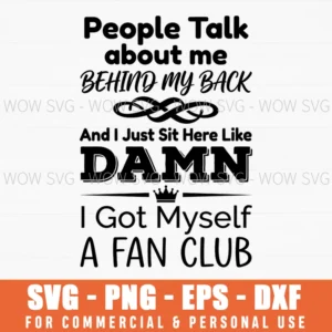 People Talk Fan Club Sarcastic Quote Swirls Crown Minimalist Svg