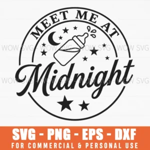 Meet Me At Midnight Baby Nursery Celestial Line Art Svg