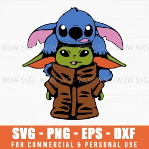 Stitch And Baby Yoda Friends Svg Png Ohana Disney Crossover
