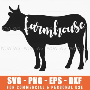 Farmhouse Cow Silhouette Svg Png