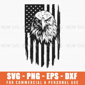 Patriotic Eagle American Flag Distressed Freedom National Pride Svg