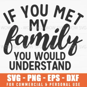 If You Met My Family You Would Understand Svg Png Sarcastic Family