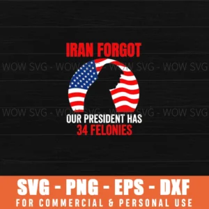 Iran Forgot Our President Has 34 Felonies Svg Png